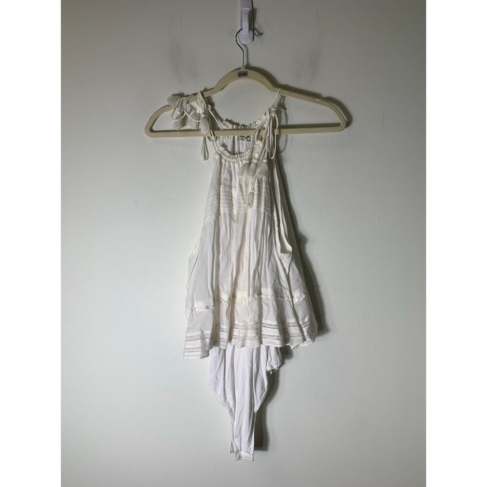 Free People Cream Halter Babydoll Tank